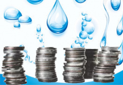 coins and water